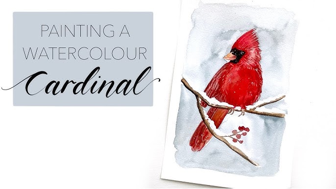 Painting a cardinal with my @grabieofficial Watercolor Paint Set with