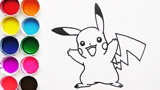 Dibuja y Colorea Pikachu de Pokemon - Dibujos Para Niños - Learn Colors / FunKeep