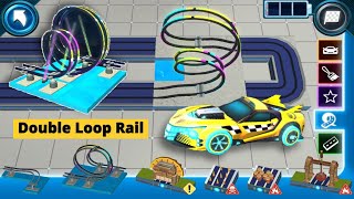 Hot Wheels Unlimited Racecraft - Unlocked Yellow Stream Car and The Double Loop Rail Track