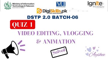 video editing animation and vlogging quiz 1 batch 06 | video editing quiz 1 solution