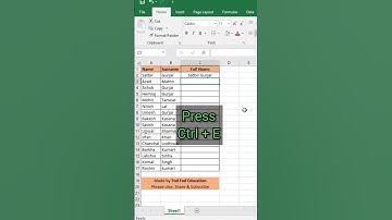 Flash Fill- Full Name- Excel tips & Tricks from #shorts #excel