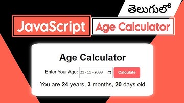 Build an Age Calculator Using JavaScript in Telugu | Simple JavaScript Project #css #javascript