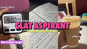 last 5 days left for Clat😭📚(excluding december)*9 HOURS STUDY VLOG*documenting last month of my prep
