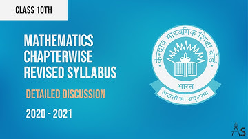 Class 10th MATHS Revised Syllabus | 2020 - 2021 | CBSE || Ajay Sir