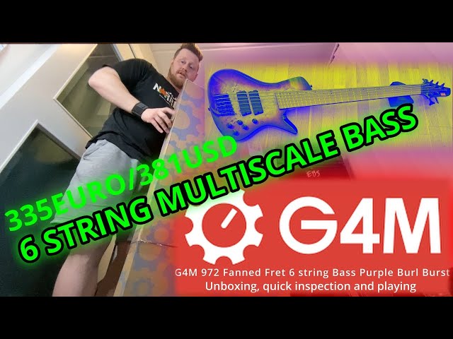 G4M 972 Fanned fret 6-String Bass, Purple Burl Burst - Unboxing