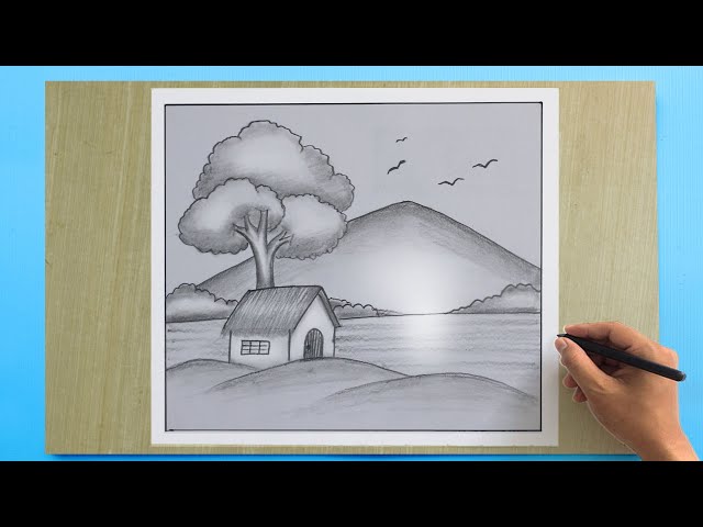 How to Draw Beautiful Mountain Lake | Easy Scenery Drawing - YouTube |  Beautiful scenery drawing, Landscape drawing easy, Easy scenery drawing