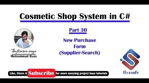 Cosmetic Shop System Part 30 New Purchase Form (Search-Supplier) in C# C Sharp