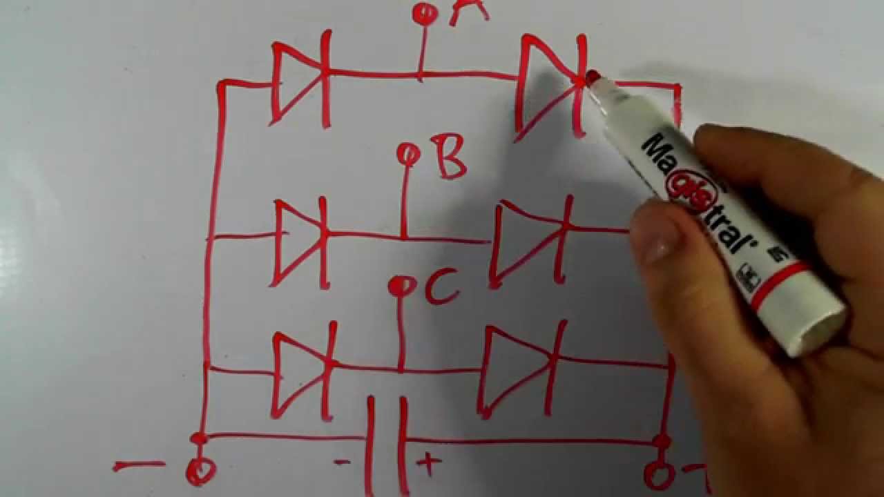 Diagrama de Puente de Diodos para Generador/Alternador