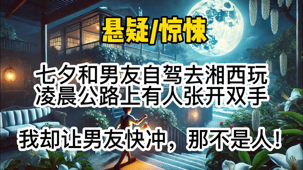 七夕和男友自驾去湘西玩，凌晨公路上有人张开双手，我却让男友快冲，那不是人！#惊悚 #懸疑 #悬疑 #一口氣看完