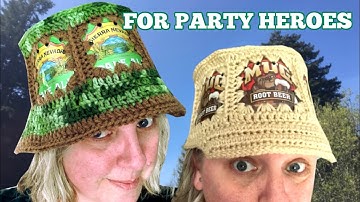 QUICK Crochet BEER CAN Granny Square Hats! Bucket or Cap Brim | 3-in-1 Tutorial | Part 3