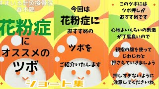 花粉症に効くツボショート集　すまいる針灸接骨院　春木院