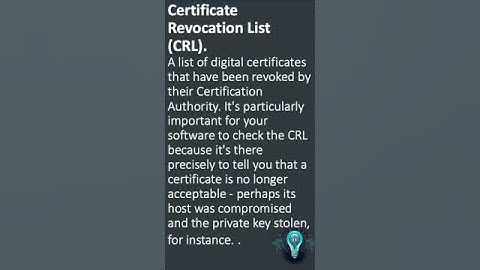 Certificate Revocation List CRL #cybersecurity #technology #cybersafe #education #learning