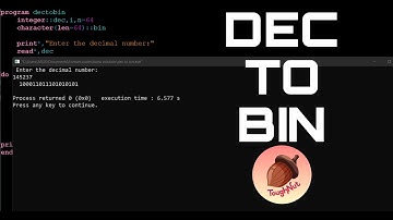 FORTRAN │ Convert a Decimal number to a Binary number.