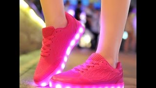 chisme enlazar lineal Zapatos con luces LED - YouTube