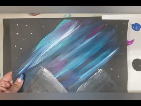 Hahn Art Docent- Northern lights (blending and using cool colors)