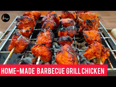 Tasty BARBEQUE CHICKEN on Charcoal Grill in Telugu|iTeluguParthika