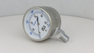 PRSM | Low Pressure Gauge with Stainless Steel Case, Lower Mount