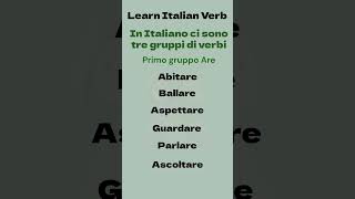 Primo gruppo verbo - Are | Italian lesson For beginners #shorts #verb  #learnitalian