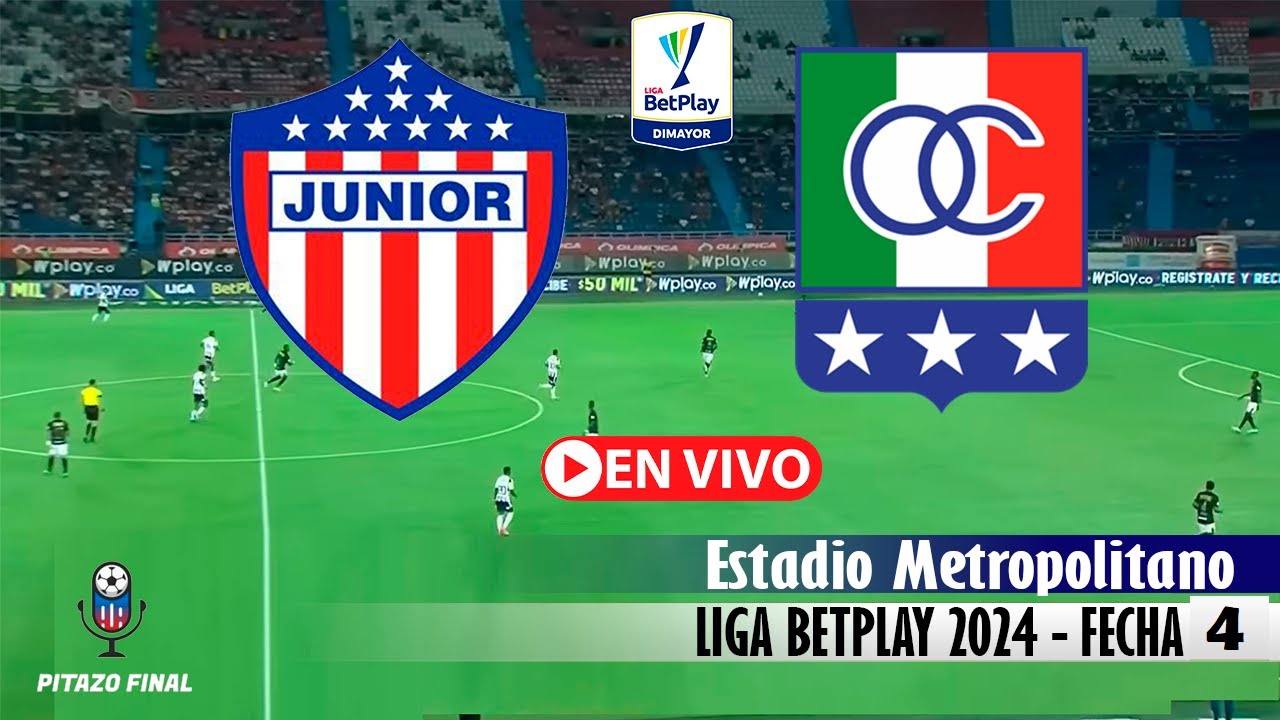 JUNIOR VS ONCE CALDAS En Vivo Hoy 🔴 Cuadrangulares Liga Betplay 2024 ...
