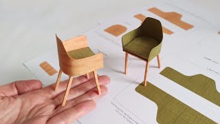 DIY miniature paper chairs | Paper dollhouse and diorama crafts