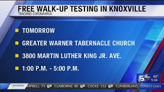Free walk-up COVID-19 testing available in Knoxville on Thursday