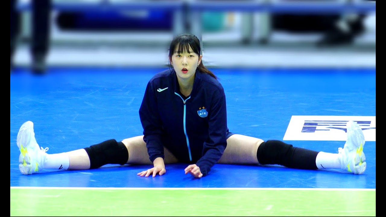 미녀 배구선수 강소휘 경기전 몸풀기 직캠