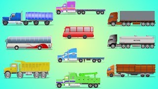 Learn Colors With Heavy Vehicles | Learning Video For Kids | Cars And Trucks Cartoons