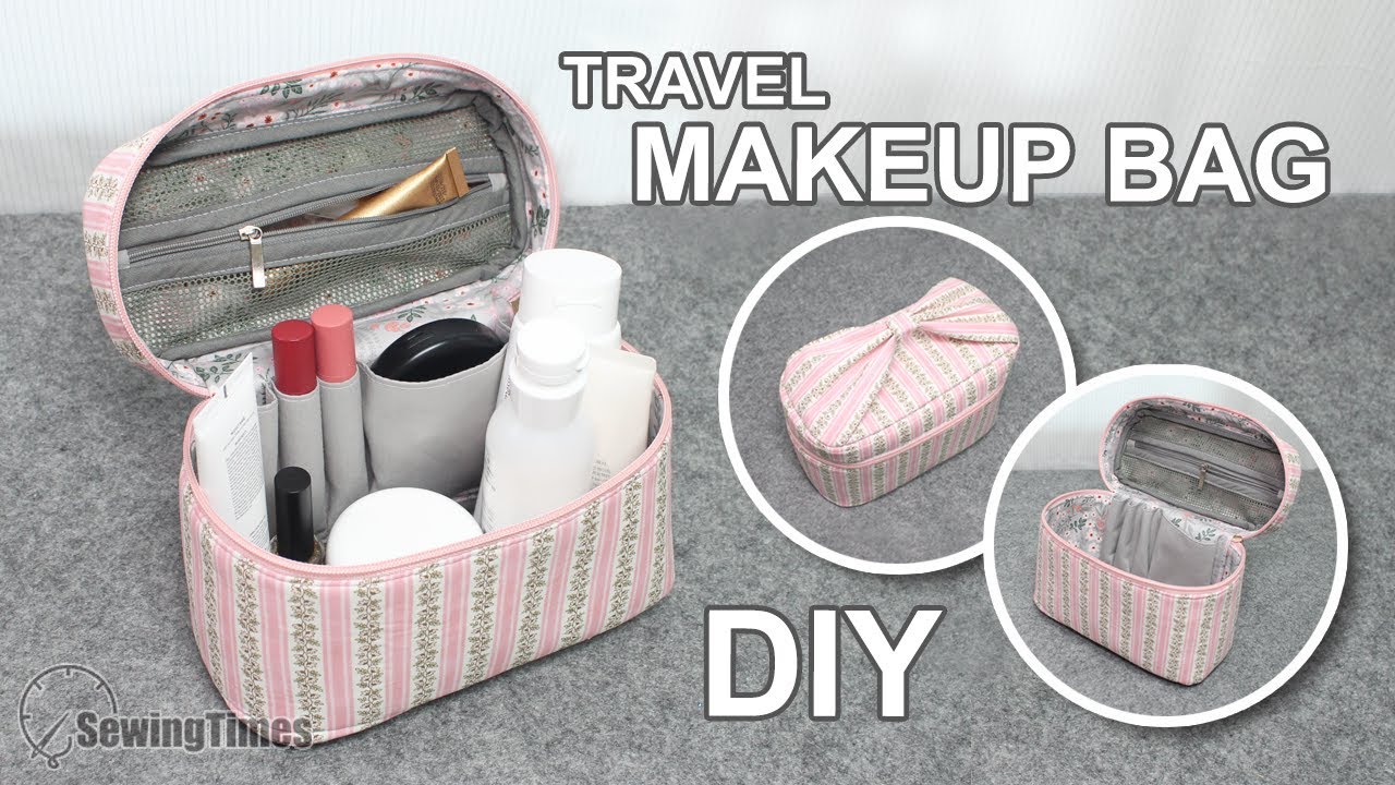 DIY Travel Makeup Bag | Useful Zipper Pouch Tutorial [sewingtimes ...