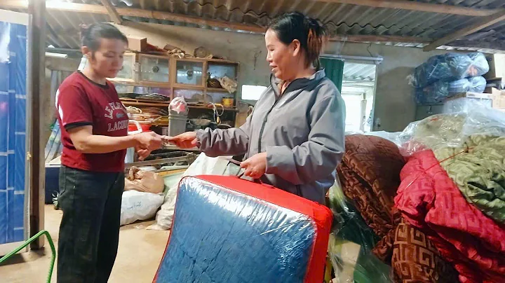 Busy collecting scrap materials to sell. Result is a well-deserved warm blanket for the cold winter