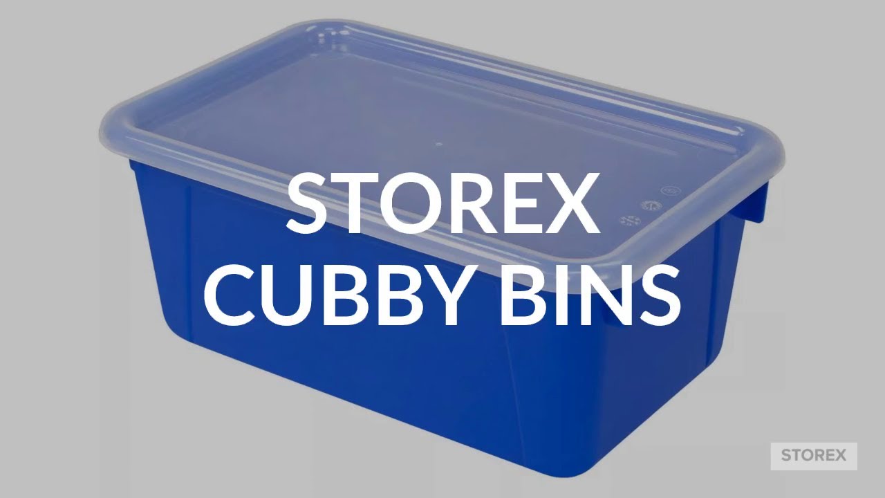 5-Pack Small Cubby Bin with Lid Tint Teal 