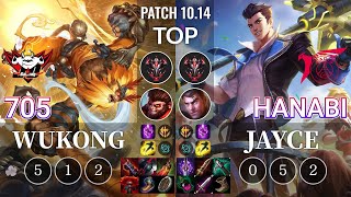 JDG 705 Wukong vs TLN Hanabi Jayce Top - KR Patch 10.14