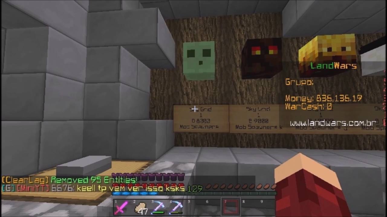 Minecraft: Skygrid no LandWars #9 800K EM SLIME!!!!!!!!!!!!!