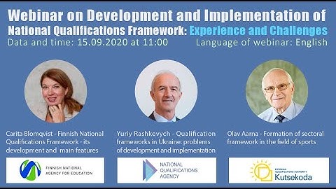 Вебінар "Розбудова і впровадження Національної рамки кваліфікацій: досвід та виклики"