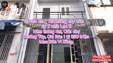 Nhà 4m * 7m đường cây cám, hẻm thông 4m gần chợ. giá 1 tỷ 2 | PHONG Nhà Đất Vĩnh Lộc