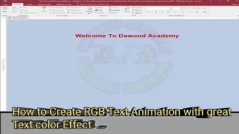 RGB Text Animation in MS Access | Text Animation in MS Access