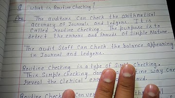 Routine checking bcom 3rd year, routine checking