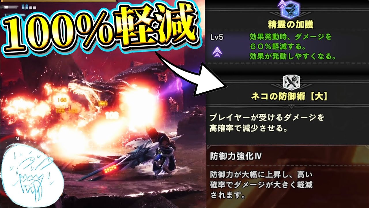 【アイスボーン】ダメージ軽減スキル特化ならミラボのどんな攻撃も100%軽減出来る説w【ネクスト】