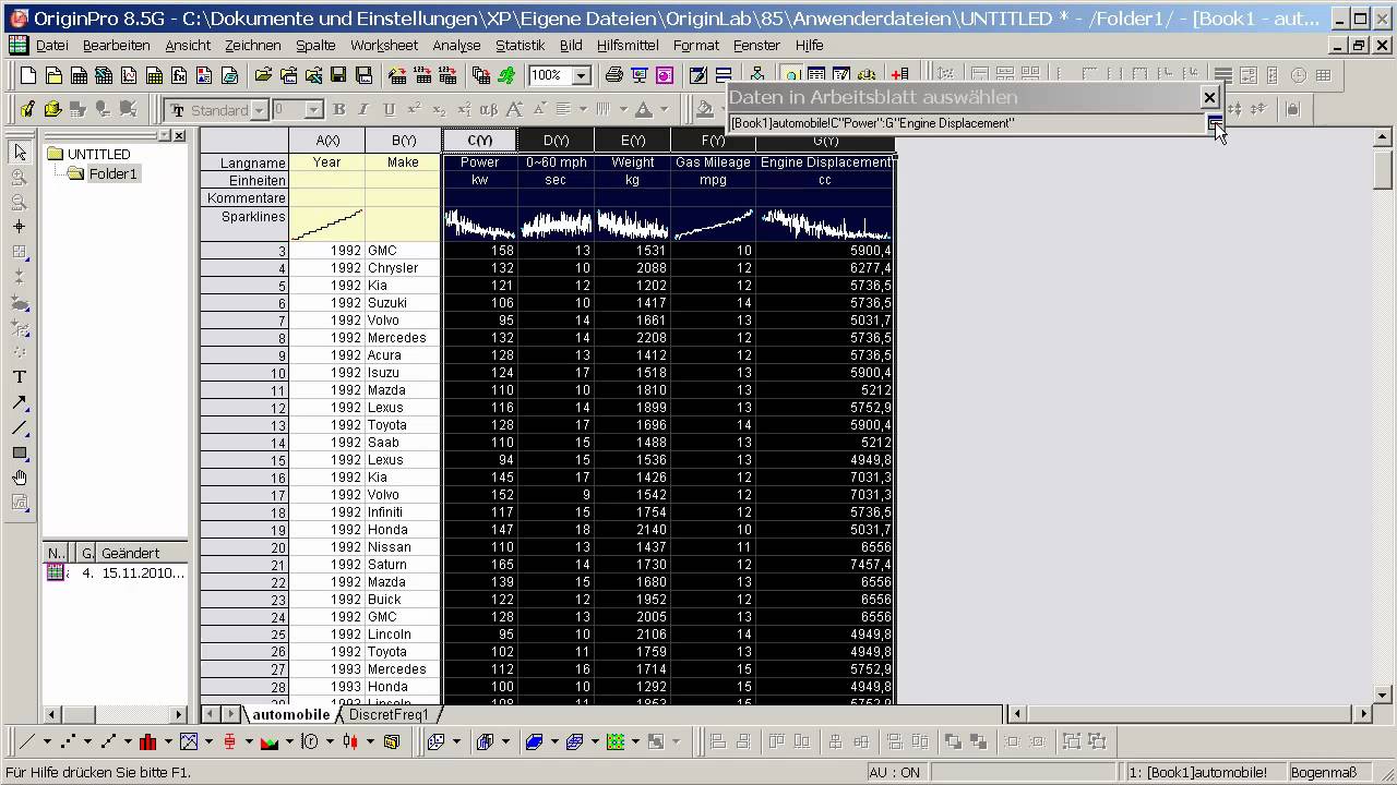Originlab Origin Deskriptive Statistik Teil1 Youtube