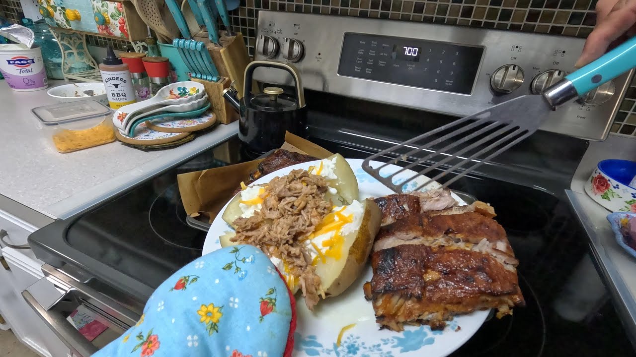 4k POV ASMR RIBS and loaded baked potato