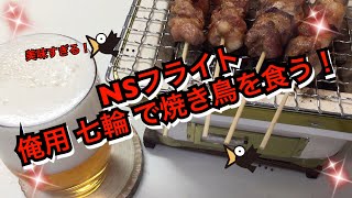 NSフライト 俺用 七輪で焼き鳥を食う！#キャンプ#焚き火#七輪焼#海鮮焼