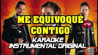 Video thumbnail of "ME EQUIVOQUÉ CONTIGO - LA HIJA DEL MARIACHI (KARAOKE - PISTA INSTRUMENTAL ORIGINAL)"