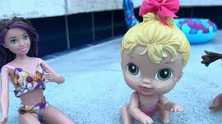 NEW Baby alive crib life dolls Swimming in the Pool 🏊‍♀️ and riding on jet ski 💦