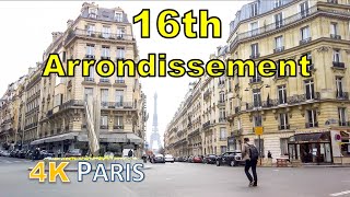 Walking in Paris - Back Streets 16th arrondissement of Paris [UHD]