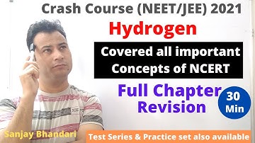 Crash Course NEET/JEE 2021 | Hydrogen | Full Chapter Revision | Important Concepts of NCERT