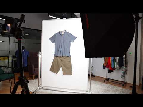 Designed specifically for clothing photography, the Ortery StylePad makes it easy to stylize and photograph apparel in “natural hanging”, flat lay or “angled lay” positions. Simply roll it into position, stylize and take great photos of clothing for eCommerce. It works with any camera and lights. The uniform background simplifies creating pictures of clothing on a pure white background. For best results, use a StylePad with Ortery LiveStudio lights and software to automate clothing photography.