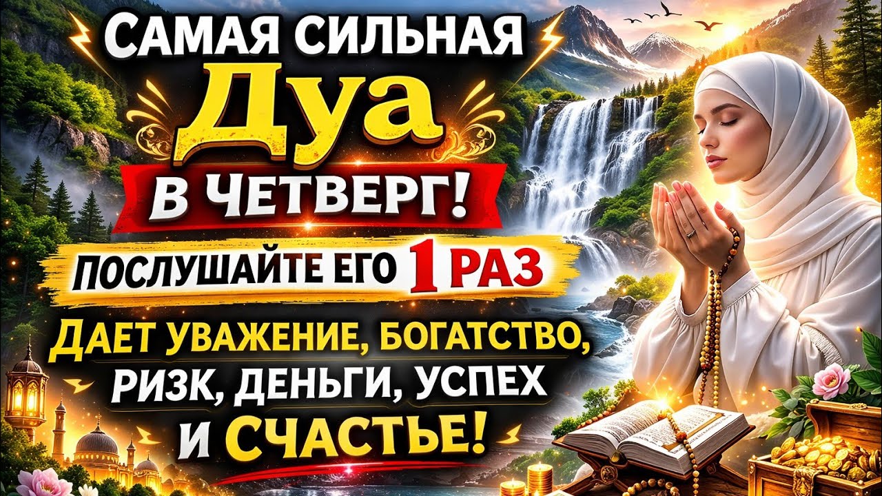⚡ САМАЯ МОЩНАЯ ДУА В ЧЕТВЕРГ! Слушай 1 раз — Ризк, Деньги, Богатство и Успех придут сразу! 💰✨