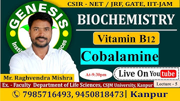 Vitamin B12 | Cobalamine | Lecture-5 | New online "Batch" for CSIR NET/JRF | IIT-JAM |