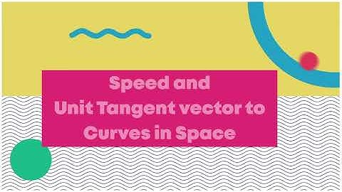 Speed and Unit Tangent Vector  of Curve associated with Vector valued function