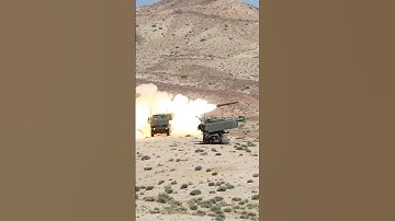 Firing HIMARS Rocket System at Desert