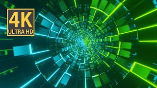 Abstract Background Video 4K Wallpaper Tv Teal Green Metallic Tunnel Vj Loop Neon Calm Visual Asmr